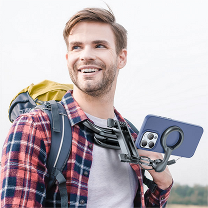 DOB SECHS Magnetic Neck Phone Holder Mount with Folding Rod