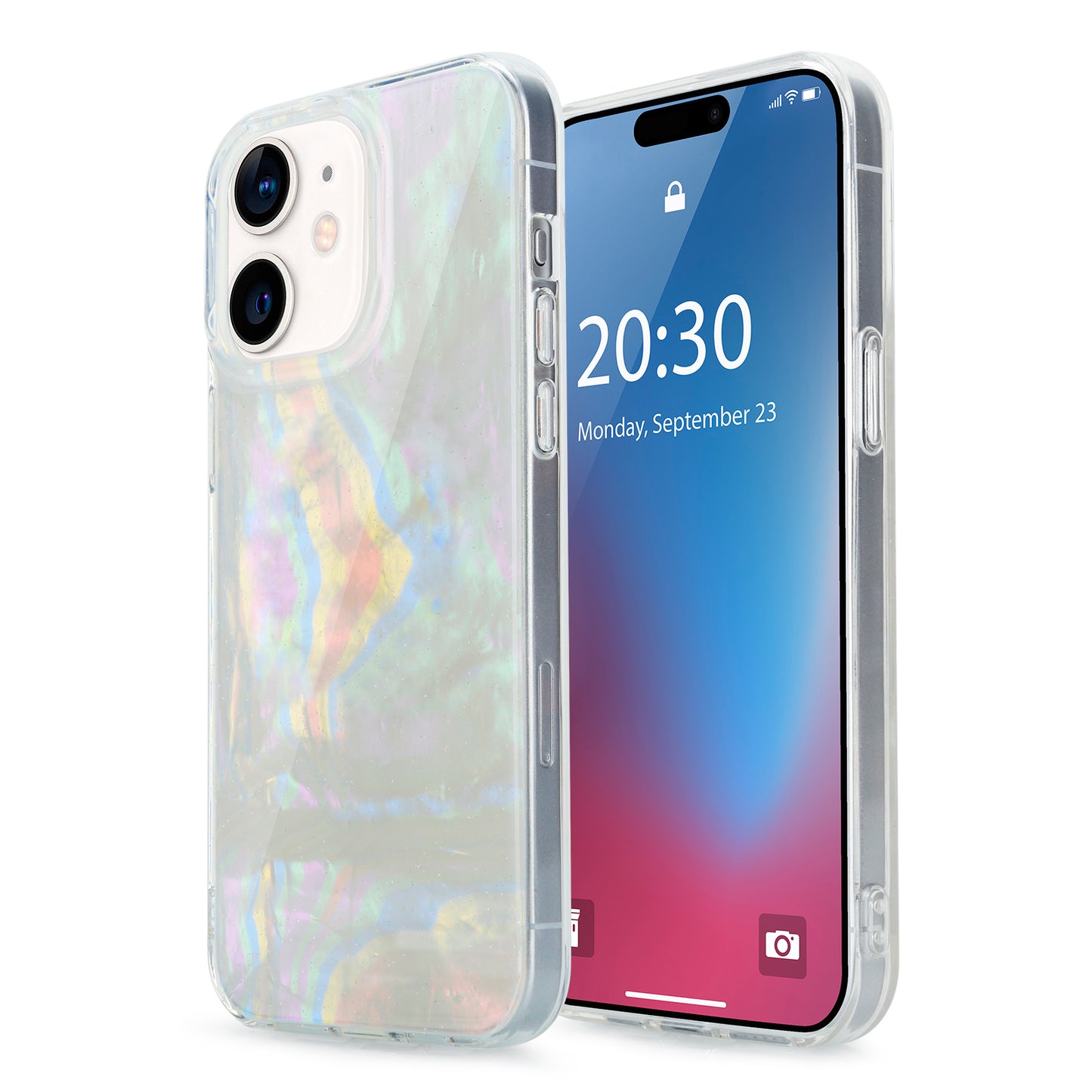 DOB SECHS Sparkling Glitter Shell Pattern Lightweight and Slim Design iPhone Case